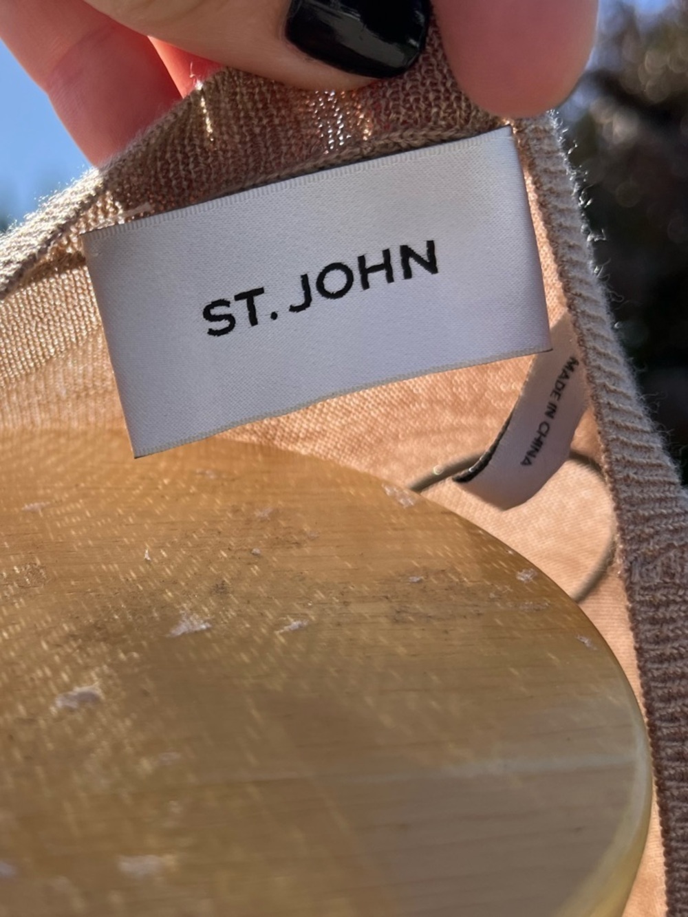 St. John Sweater in Taupe Wool Silk Blend Minimalist. Capsule. - Picture 7 of 11